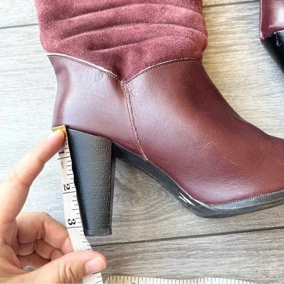 Vintage Alaskan Fleece Lining Suede Smooth Leather Heeled Boots Made in Canada - Picture 13 of 14